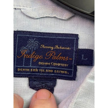 Load image into Gallery viewer, Tommy Bahama Shirt Mens Large Indigo Palms Linen Light Blue Beachy Costal