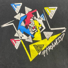 Load image into Gallery viewer, Black Pyramid Shirt Mens Large Geometric Hip Hop Skate Spellout Streetwear