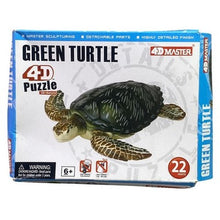 Load image into Gallery viewer, 4D Master Green Turtle 3D Puzzle Model Kit 22 Pieces Educational Toy