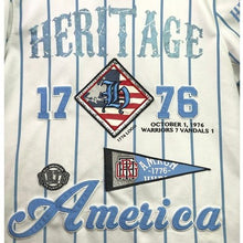 Load image into Gallery viewer, Heritage America Jersey Mens Large Baseball Patches Spell Out Streetwear