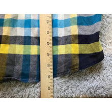 Load image into Gallery viewer, Evolution Shirt Mens 2XL Blue Plaid Academia Preppy Patch Think Outside the Box