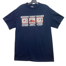 Load image into Gallery viewer, Speeding Shirt Mens Medium Funny Excuses Spell Out Everyday Streetwear