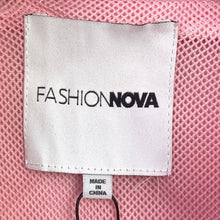 Load image into Gallery viewer, Fashion Nova Jacket Womens 1XL Pink Full Zip Piping Cropped Streetwear NWT