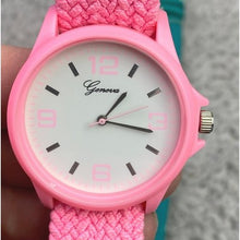 Load image into Gallery viewer, Lot of 2 Geneva Watches Womens Braided Band Pink Teal NEW