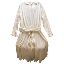 Load image into Gallery viewer, Vtg It's A Lehigh Dress Womens Extra Large Ivory Union Pearl Keyhole Gothic 46"