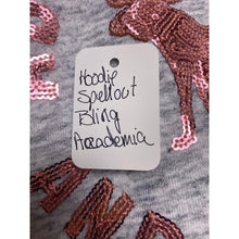 Load image into Gallery viewer, Abercrombie & Fitch Hoodie Girls 13/14 Hoodie Spell Out Bling Academia Gray