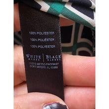 Load image into Gallery viewer, White House Black Market Blouse Extra Large Geometric Black & Green Old Money