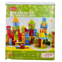 Load image into Gallery viewer, Onshine Municipal Transportation Wooden Blocks 100 Pcs Building Toy for Kids 3+