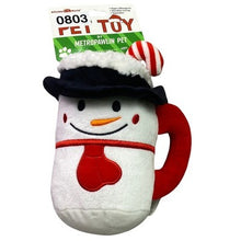 Load image into Gallery viewer, Snowman Dog Toy Plush Squeaker Christmas 6.5" Tall