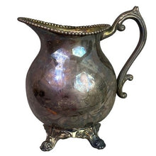 Load image into Gallery viewer, Vintage B Rogers Silver Creamer Pitcher 1883 Silver on Copper Footed 2352