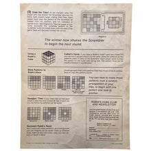 Load image into Gallery viewer, Vintage 1982 Ideal Rubik's Race Board Game Shaker Instructions