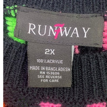 Load image into Gallery viewer, Runway 7 Sweater Womens 2XL Black Neon Stripe Fringe Tassel Festival Streetwear