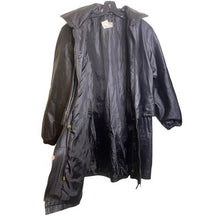 Load image into Gallery viewer, Vintage Venezia Vitale Leather Trench Coat Womens 3XL Full Zip Draw String Black