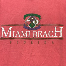 Load image into Gallery viewer, Miami Beach Shirt Womens Large Single Stitch Spell Out Tropical Beachy Coastal