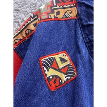 Load image into Gallery viewer, Vintage Sweatshirt Mens Extra Large Aztec Embroidered Converted to Cardigan