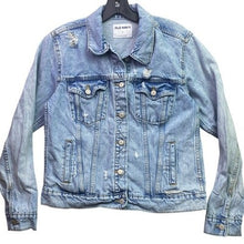 Load image into Gallery viewer, Old Navy Jacket Womens Medium Distressed Grunge Denim Trucker Streetwear Y2K