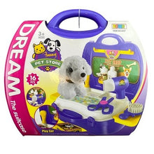 Load image into Gallery viewer, Pet Grooming Pretend Playset Case 16-Piece Interactive Sensory Play Ages 3+