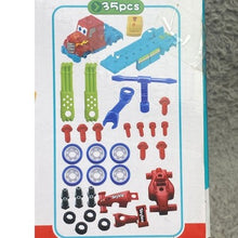 Load image into Gallery viewer, Semi-Truck Trailer Playset Lights Music Racecar Toy Toolbox Kids 3+ 36 Pieces