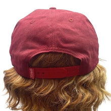 Load image into Gallery viewer, Tired Hat Red Adjustable Spell Out Skeleton Bones OSFA