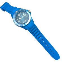 Load image into Gallery viewer, Geneva Watch Womens Blue Jelly Band Silicone Wristwatch Stainless Steel