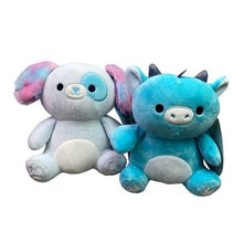 Load image into Gallery viewer, Lot of 2 Squishmallows Squeezemallows Grey Demir Plush Exclusive KellyToy NWT