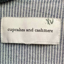 Load image into Gallery viewer, Cupcakes and Cashmere Jacket Womens Large Striped Denim Button Frayed Grunge