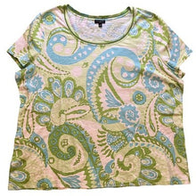 Load image into Gallery viewer, Talbots Shirt Womens 2XL Plus Paisley Short Sleeve Streetwear Casual AOP