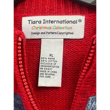 Load image into Gallery viewer, VTG Tiara International Sweater Women Extra Large Full Zip Christmas Embroidered