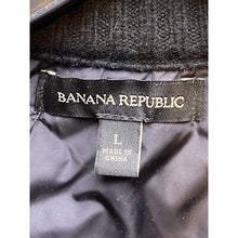 Load image into Gallery viewer, Banana Republic Sweater Jacket Mens Large Black Quilted Merino Wool Full Zip