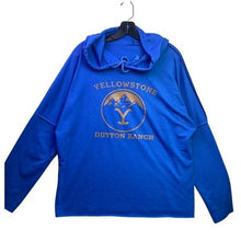 Load image into Gallery viewer, Yellowstone Hoodie Mens Extra Large Grunge Raw Hem Spell Out Ranch Country