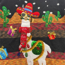 Load image into Gallery viewer, Llama Ugly Christmas Sweater Womens 2XL Embroidered Festival Pull Over Holiday