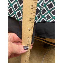 Load image into Gallery viewer, White House Black Market Blouse Extra Large Geometric Black & Green Old Money