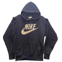 Load image into Gallery viewer, Jon Lauren Sweatshirt Mens Small Hoodie Pullover Silver Nike Logo Spell Out