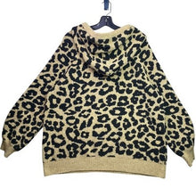 Load image into Gallery viewer, LOFT Sweater Womens Extra Large Hooded Leopard Mature Lounge Career Streetwear