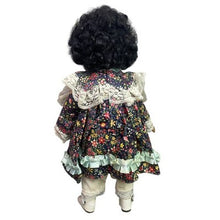 Load image into Gallery viewer, Vintage Brinns Maxine Doll Porcelain Curly Hair Floral Lace Dress Collectible