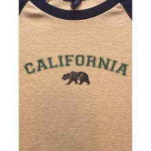 Load image into Gallery viewer, Forever 21 Shirt Womens Large California Bear Raglan Ribbed Cropped Preppy