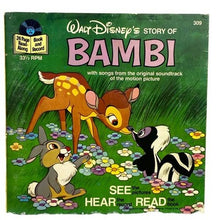 Load image into Gallery viewer, Walt Disney's Story of Bambi Book & 33⅓ RPM Record 1977 Read-Along Disneyland