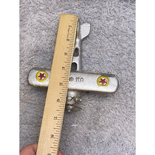Load image into Gallery viewer, Cast Iron Airplane Toy Silver Biplane