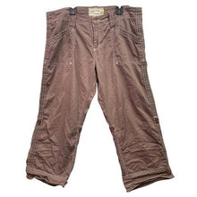 Load image into Gallery viewer, Organic Cotton Pants Womens 12 Tan Capri Convertible Beachy Costal Preppy