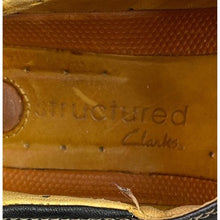 Load image into Gallery viewer, Clarks Structured Shoes Womens 7W Black Leather Slip On Career Office Everyday