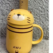 Load image into Gallery viewer, Ceramic Tiger Mug w/ Lid Soup Cup Hot Liqiud