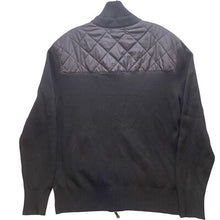 Load image into Gallery viewer, Banana Republic Sweater Jacket Mens Large Black Quilted Merino Wool Full Zip