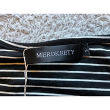 Load image into Gallery viewer, Merokeety Shirt Womens Small Striped Puff Sleeve Square Neck Baby Doll Tee NWT