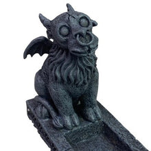 Load image into Gallery viewer, Gargoyle Incense Holder Burner Black Resin Fantasy Gothic Home Decor Desk Accent
