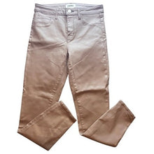 Load image into Gallery viewer, L'AGENCE Pants Womens 26 Coated High Rise Straight Leg Khaki Beige Academia