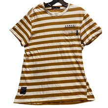 Load image into Gallery viewer, Armani Exchange Shirt Womens Extra Large Gold White Striped Academia Casual
