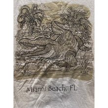 Load image into Gallery viewer, Miami Shirt Mens Medium Destination Vacation Beach Alligator AOP White