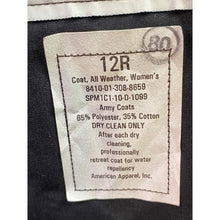 Load image into Gallery viewer, Defense Logistics Agency Trench Coat Womens 12R All Weather Army 42" Long NWT