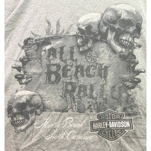 Load image into Gallery viewer, Harley Davidson Shirt Mens 3XL Ringer Skull Motorcycle Grunge Spell Out Beach