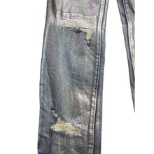 Load image into Gallery viewer, Fashion Nova Jeans Womens 0 Silver Metallic Distressed Punk Grunge Streetwear